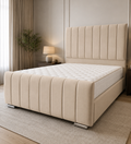 Verona Luxe Upholstered Bed – Modern Beige Panel Bed Frame