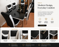Elegant Black Glass Dining Table Set with 6 Chairs – Modern Luxury Collection