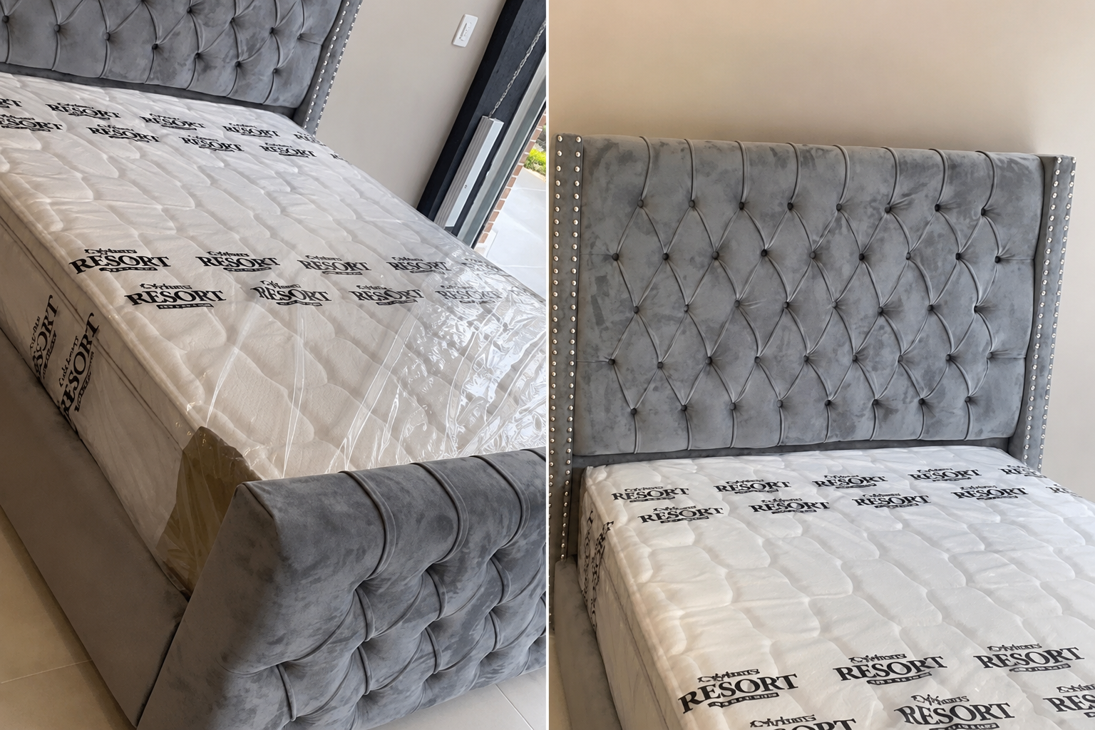 Diamond headboard footboard and Mattress with warranty COD